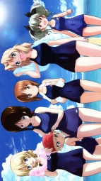 o_ 327483 cleavage girls_und_panzer school_swimsuit swimsuits towel