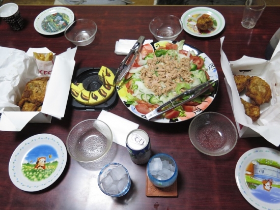 とらきちレモンバウムとケンタの晩御飯