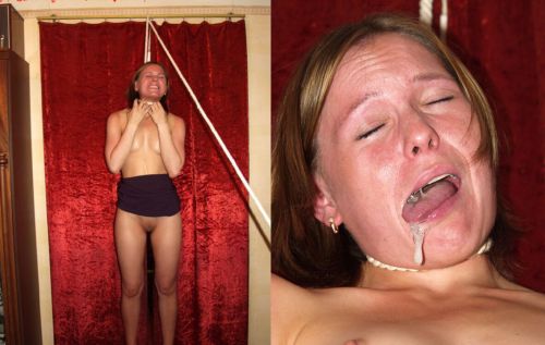 【事故注意】外人女性の首をロープで締め上げる狂人プレイのエロ画像 34枚 No.10