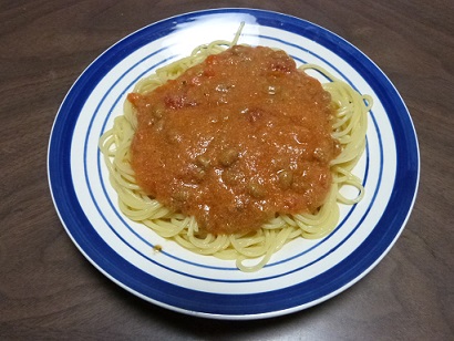 納豆とおからのトマトスパゲティー