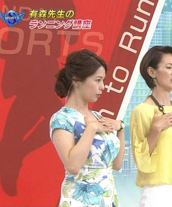 NHK杉浦友紀アナの大きい着衣横乳エロ画像